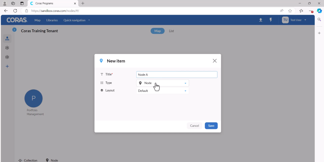 Setting the node type and layout to default