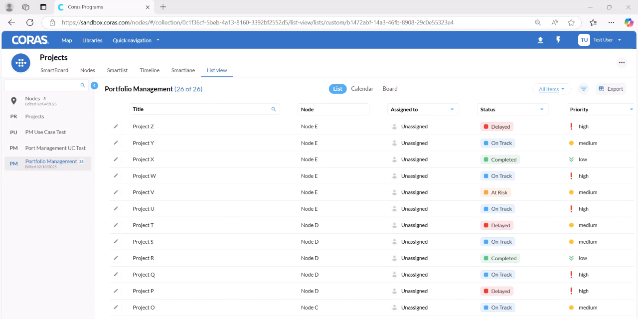 Selecting the ingested list name from the left panel